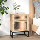 vidaXL Nachtkastje 40x30x55,5 cm bewerkt hout en ijzer wit