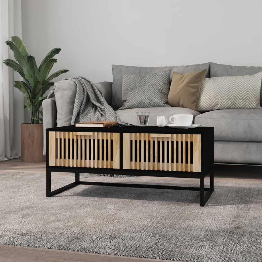 vidaXL Salontafel 80x40x35 cm bewerkt hout en ijzer wit