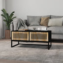 vidaXL Salontafel 80x40x35 cm bewerkt hout en ijzer wit