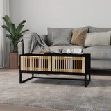 vidaXL Salontafel 80x40x35 cm bewerkt hout en ijzer wit