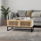 vidaXL Salontafel 80x40x35 cm bewerkt hout en ijzer wit