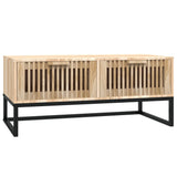 vidaXL Salontafel 80x40x35 cm bewerkt hout en ijzer wit