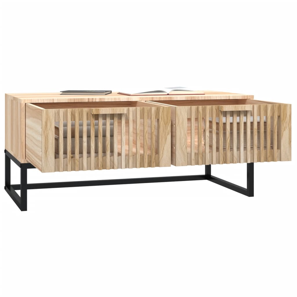 vidaXL Salontafel 80x40x35 cm bewerkt hout en ijzer wit