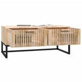 vidaXL Salontafel 80x40x35 cm bewerkt hout en ijzer wit