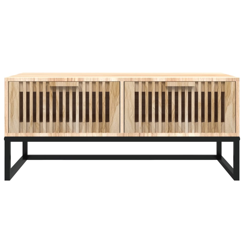 vidaXL Salontafel 80x40x35 cm bewerkt hout en ijzer wit