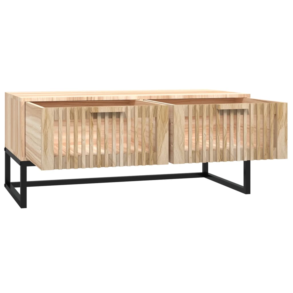 vidaXL Salontafel 80x40x35 cm bewerkt hout en ijzer wit