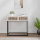 vidaXL Console table 80x30x75 cm engineered wood and iron white