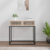 vidaXL Console table 80x30x75 cm engineered wood and iron white