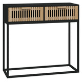 vidaXL Console table 80x30x75 cm engineered wood and iron white