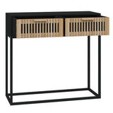vidaXL Console table 80x30x75 cm engineered wood and iron white