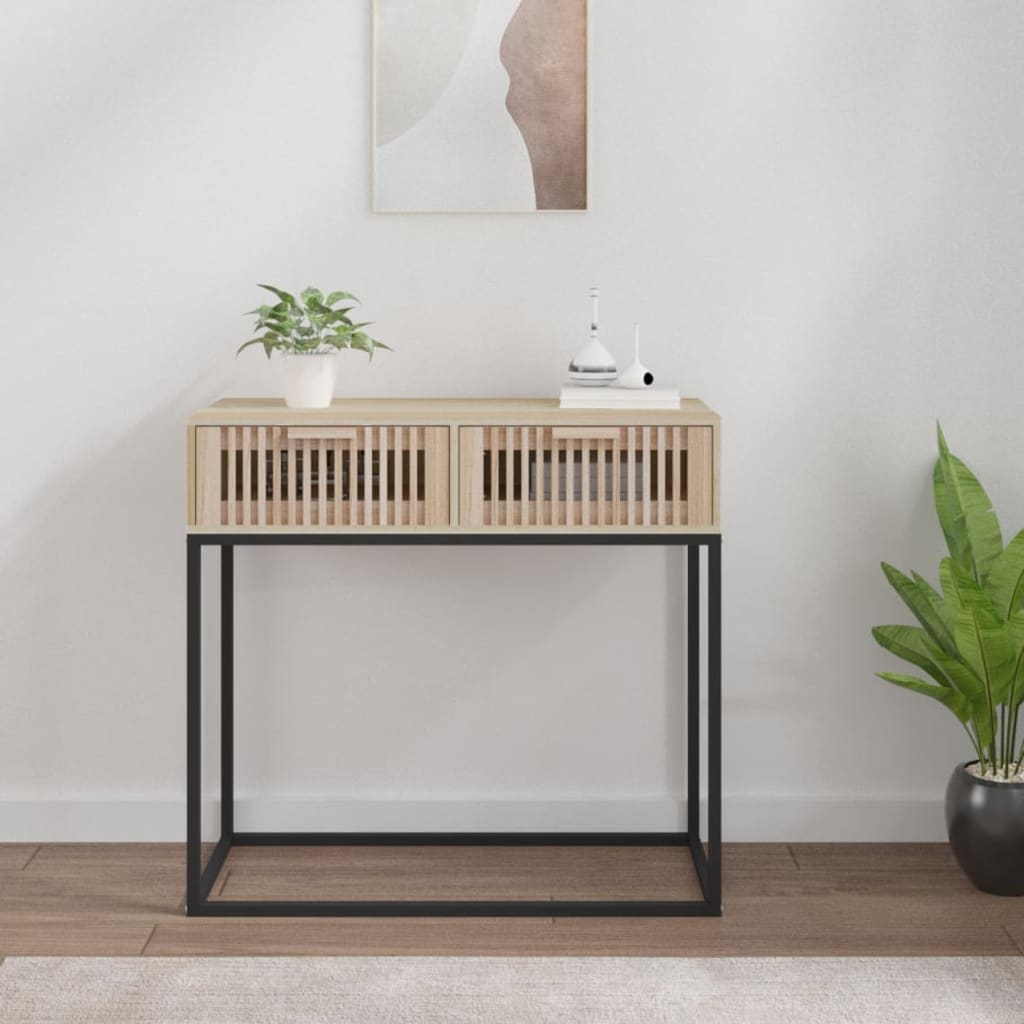 vidaXL Console table 80x30x75 cm engineered wood and iron white