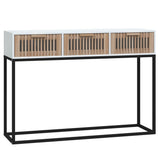 vidaXL Wandtafel 105x30x75 cm bewerkt hout en ijzer wit