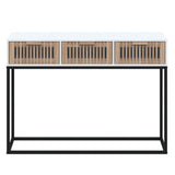 vidaXL Wandtafel 105x30x75 cm bewerkt hout en ijzer wit