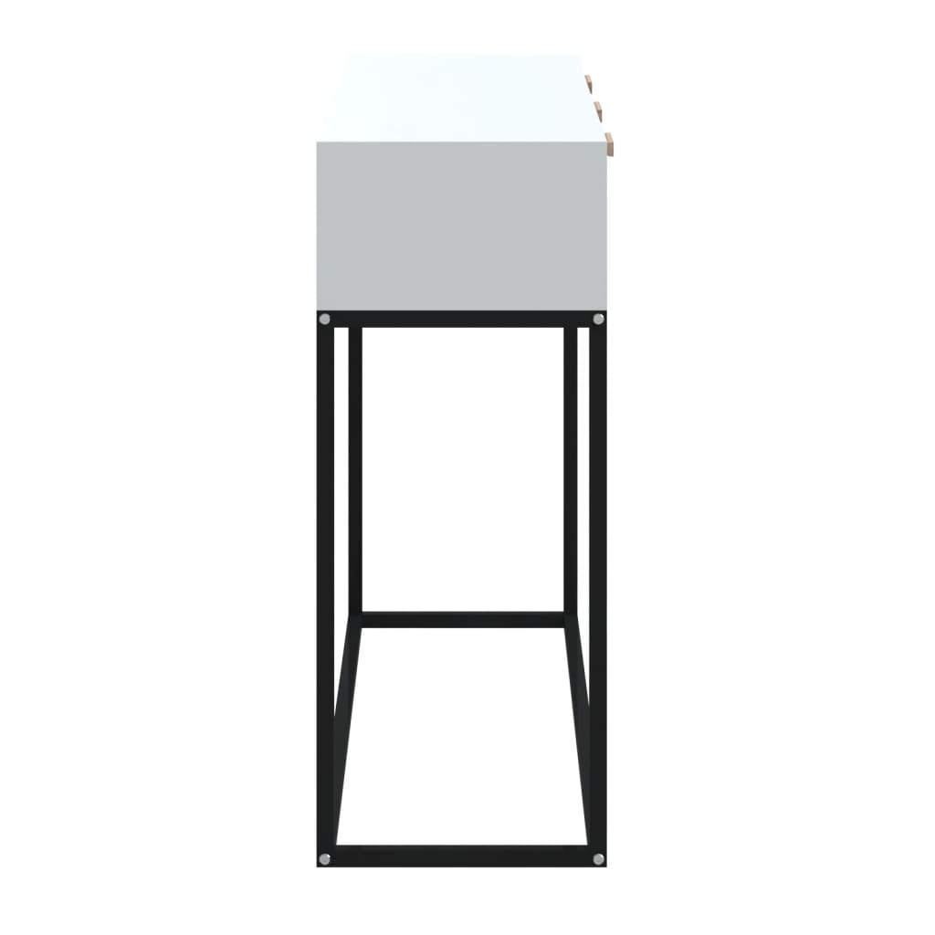 vidaXL Wandtafel 105x30x75 cm bewerkt hout en ijzer wit