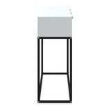 vidaXL Wandtafel 105x30x75 cm bewerkt hout en ijzer wit