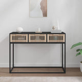 vidaXL Wandtafel 105x30x75 cm bewerkt hout en ijzer wit