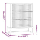 vidaXL Dressoir 60x30x75 cm bewerkt hout wit