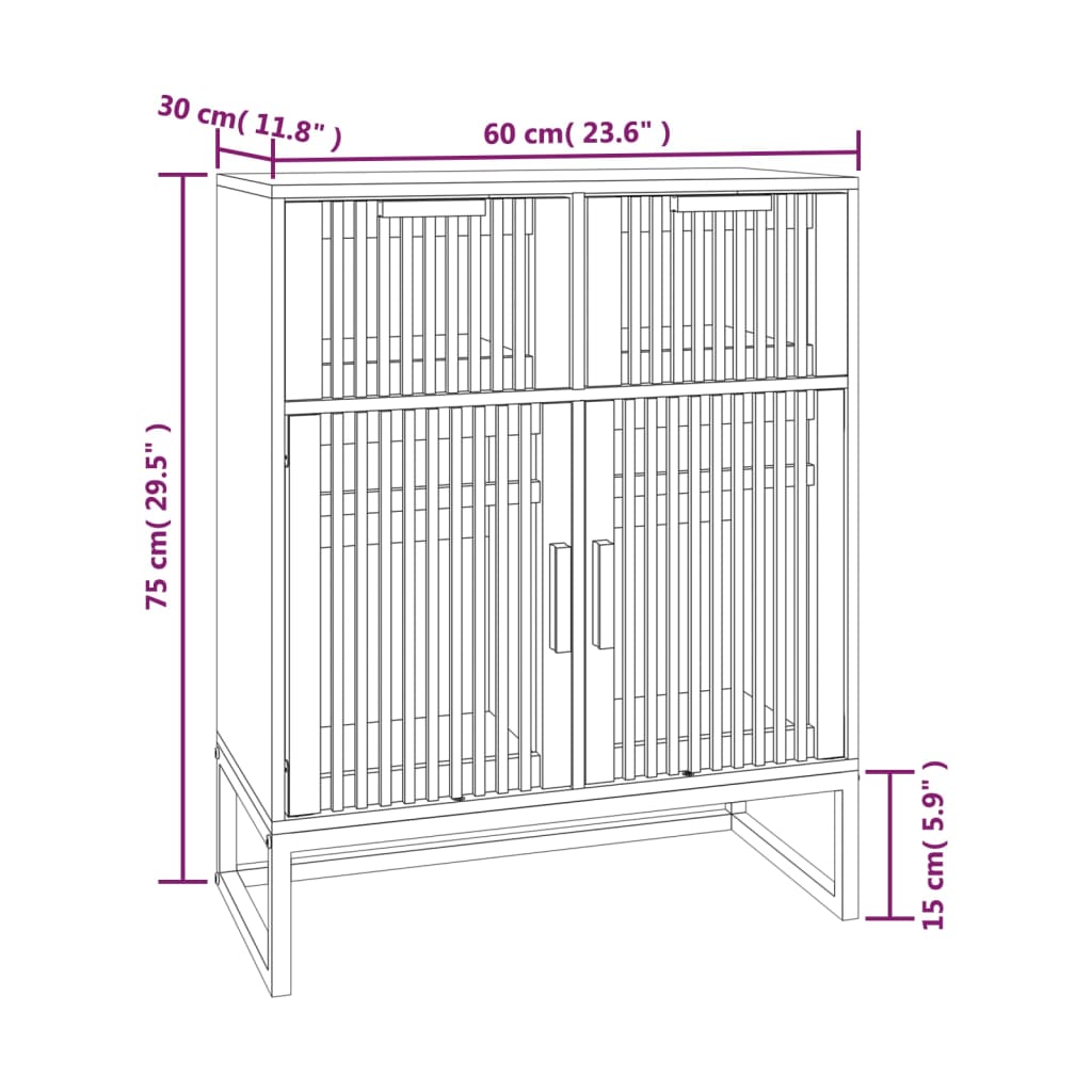 vidaXL Dressoir 60x30x75 cm bewerkt hout wit