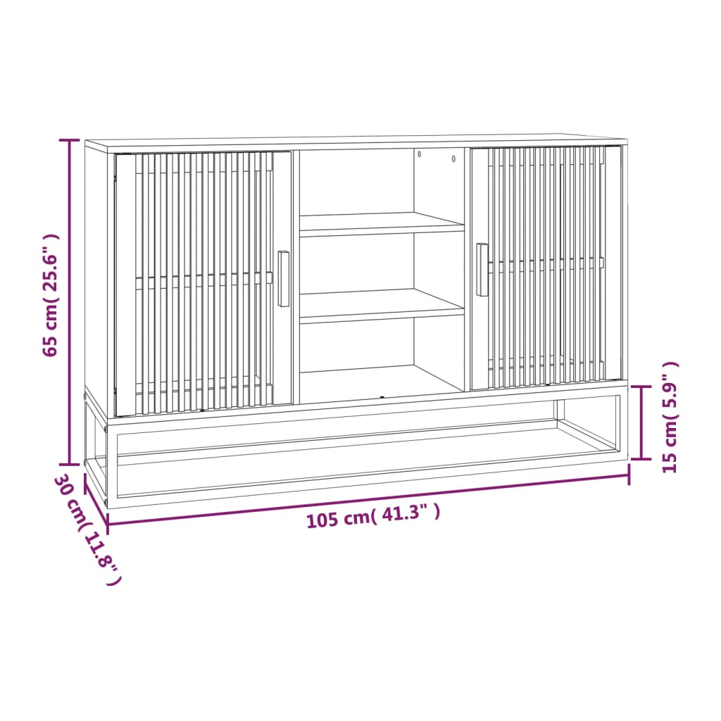 vidaXL Dressoir 105x30x65 cm bewerkt hout wit