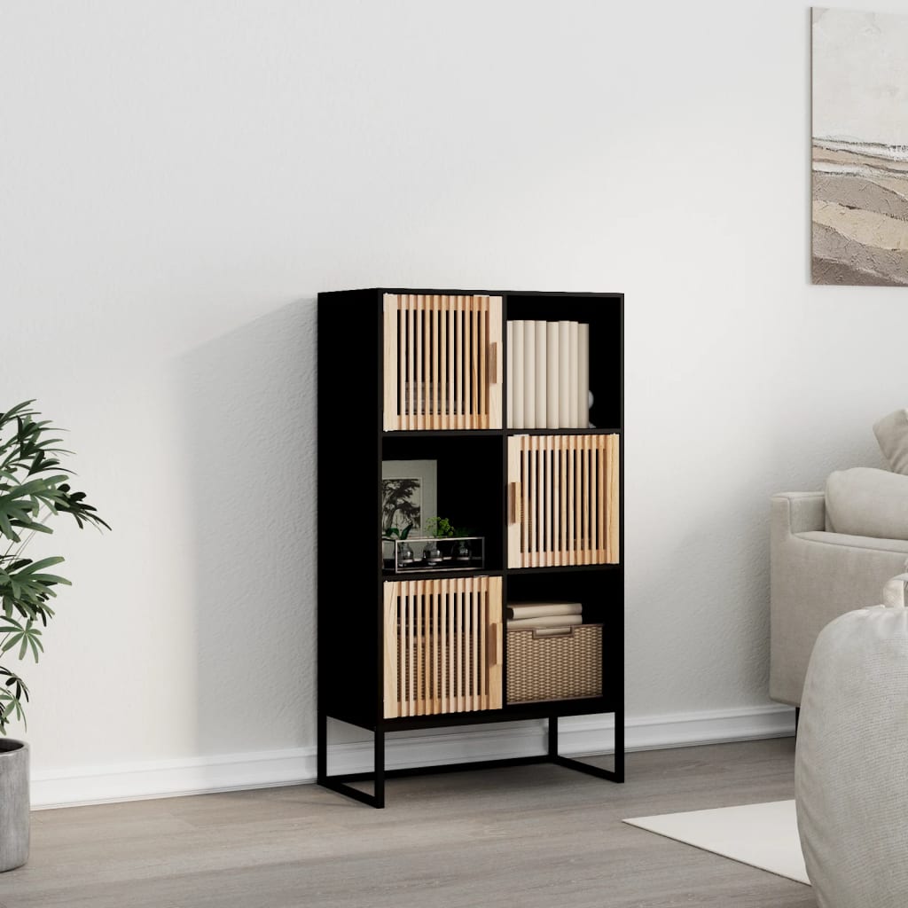 vidaXL Hoge kast 70x35x125 cm bewerkt hout wit