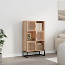 vidaXL Hoge kast 70x35x125 cm bewerkt hout wit