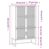 vidaXL Hoge kast 70x35x125 cm bewerkt hout wit