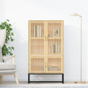vidaXL Hoge kast 70x35x125 cm bewerkt hout wit