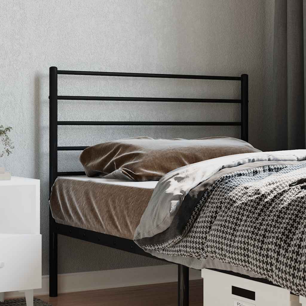 vidaXL Replacement Headboard Metal Black 75 cm