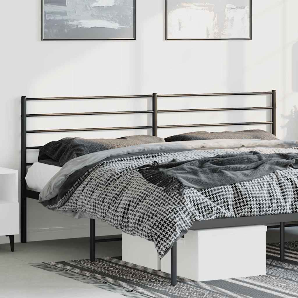 vidaXL Replacement Headboard Metal Black 75 cm