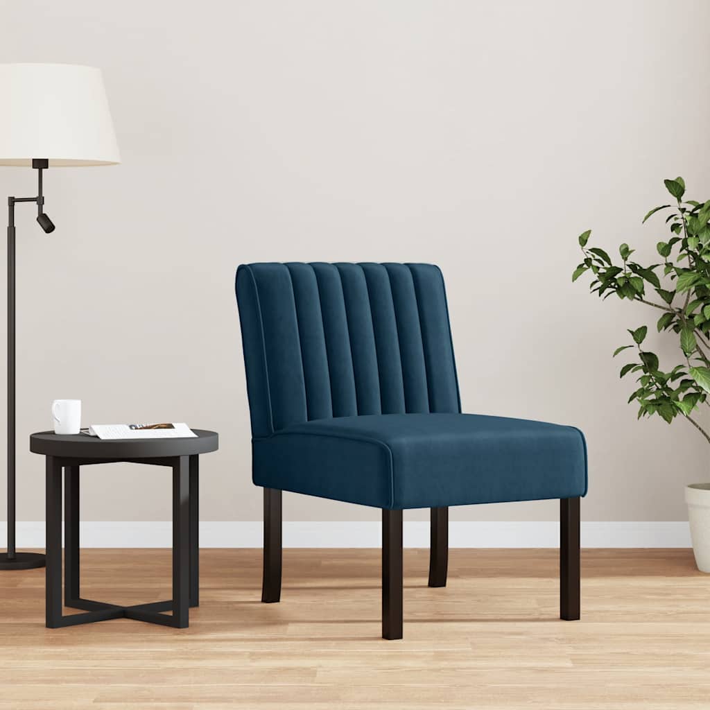 vidaXL Stoel fluweel blauw