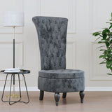 vidaXL Stoel hoge rugleuning met knopen fluweel blauw
