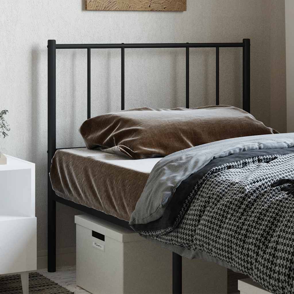 vidaXL Replacement Headboard Metal Black 75 cm