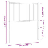 vidaXL Replacement Headboard Metal Black 75 cm