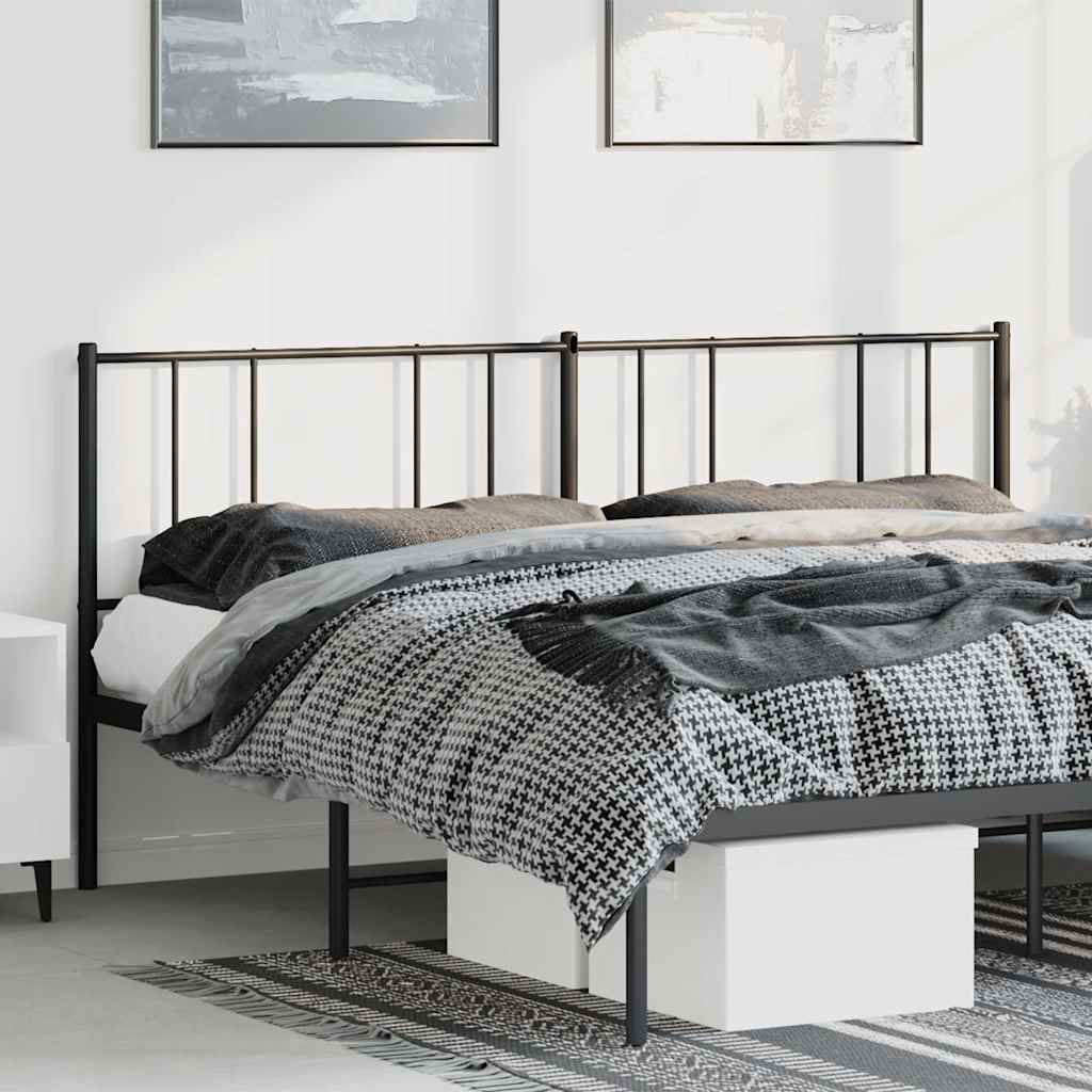 vidaXL Replacement Headboard Metal Black 75 cm