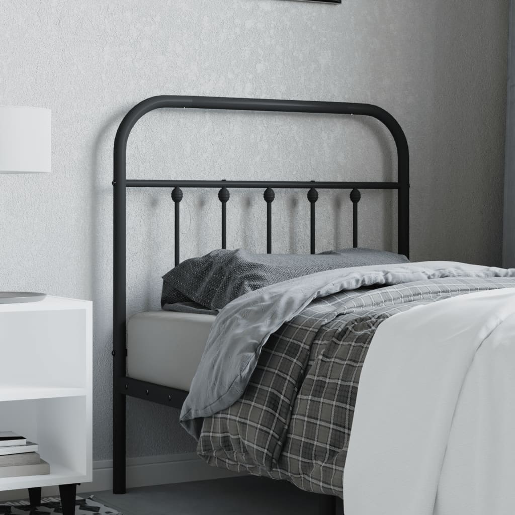 vidaXL Vervangend hoofdbord metaal zwart 75 cm