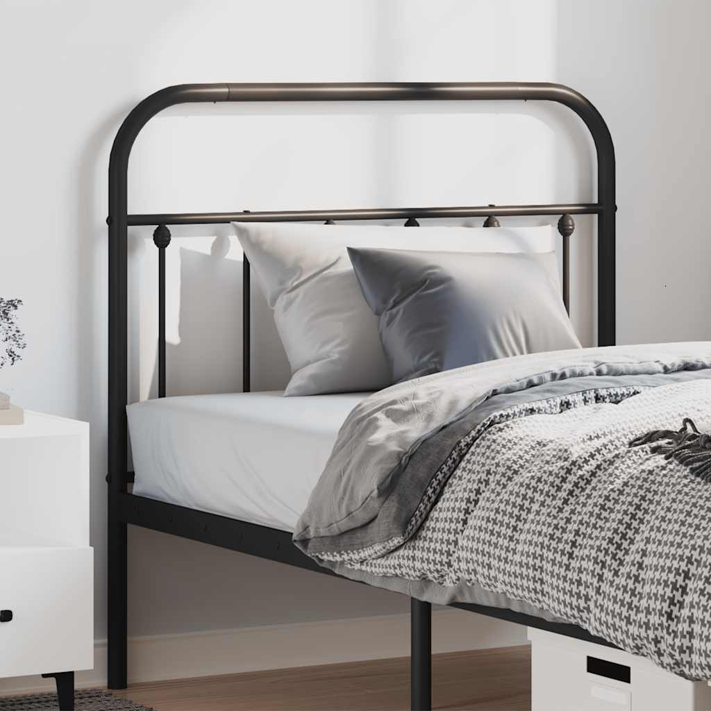 vidaXL Vervangend hoofdbord metaal zwart 75 cm