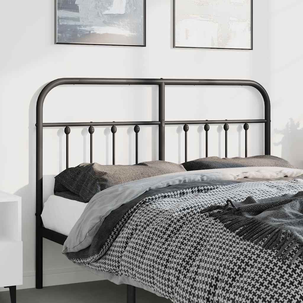 vidaXL Vervangend hoofdbord metaal zwart 75 cm