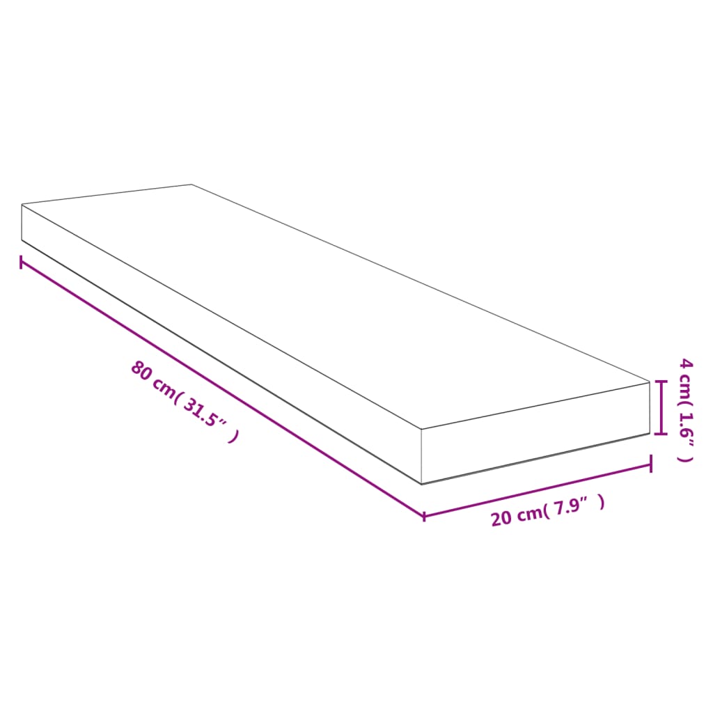 vidaXL Wall Shelf 40x20x1.5 cm Bamboo