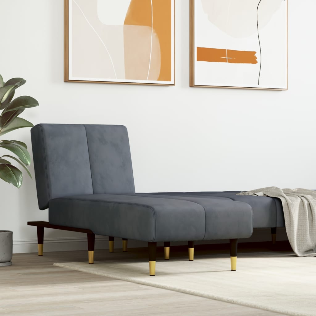 vidaXL Chaise longue fluweel lichtgrijs