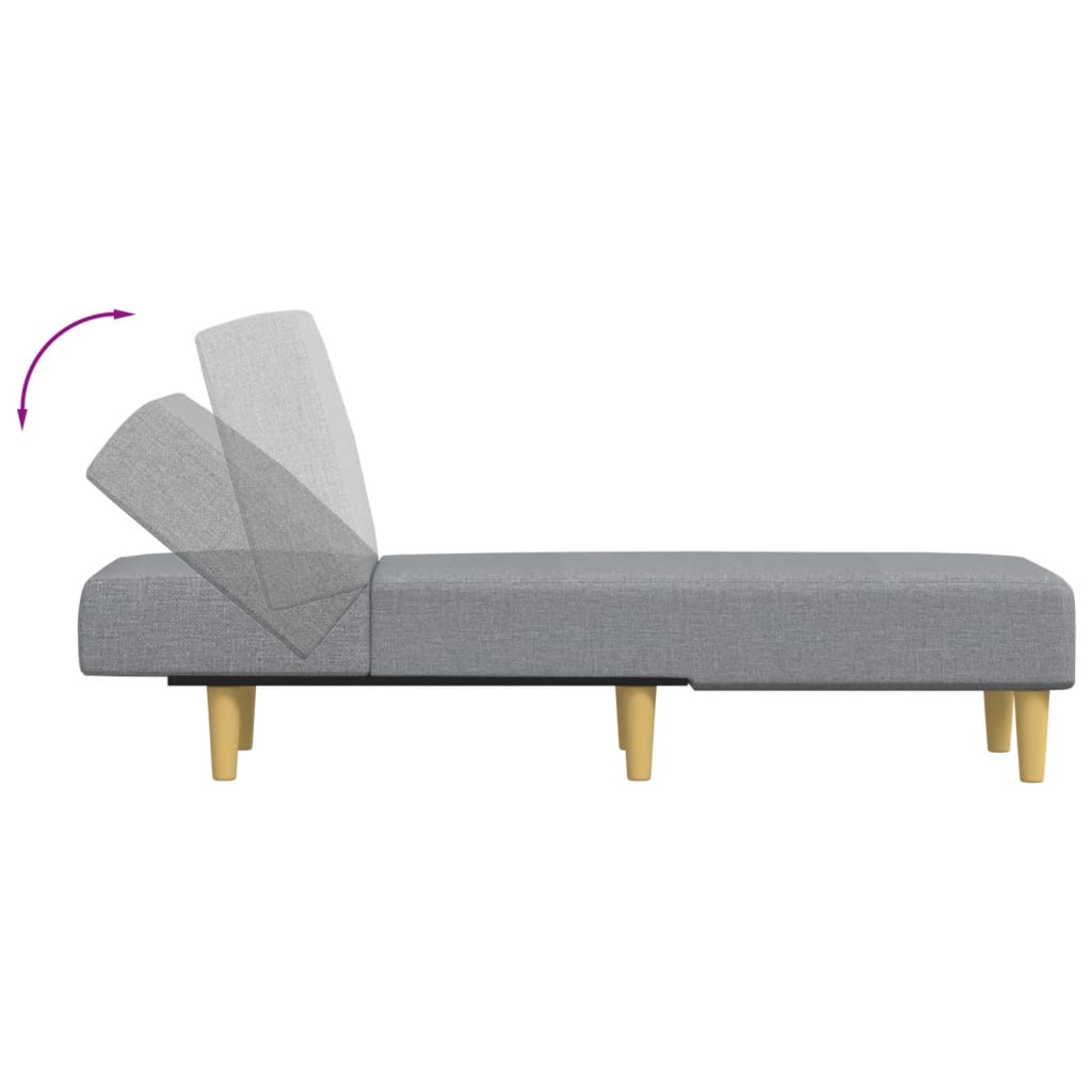 vidaXL Chaise longue stof lichtgrijs