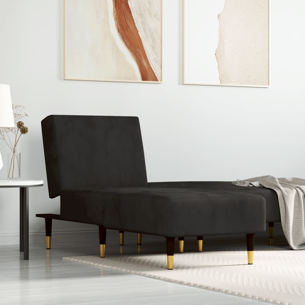 vidaXL Chaise longue fluweel blauw
