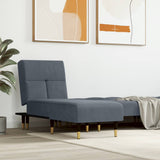 vidaXL Chaise longue fluweel blauw