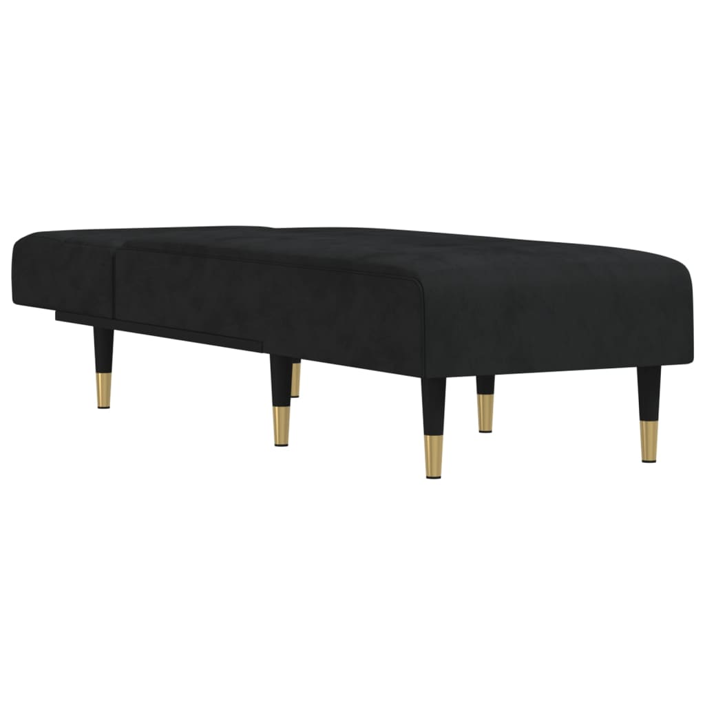 vidaXL Chaise longue fluweel blauw