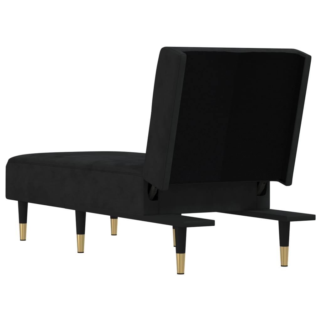 vidaXL Chaise longue fluweel blauw
