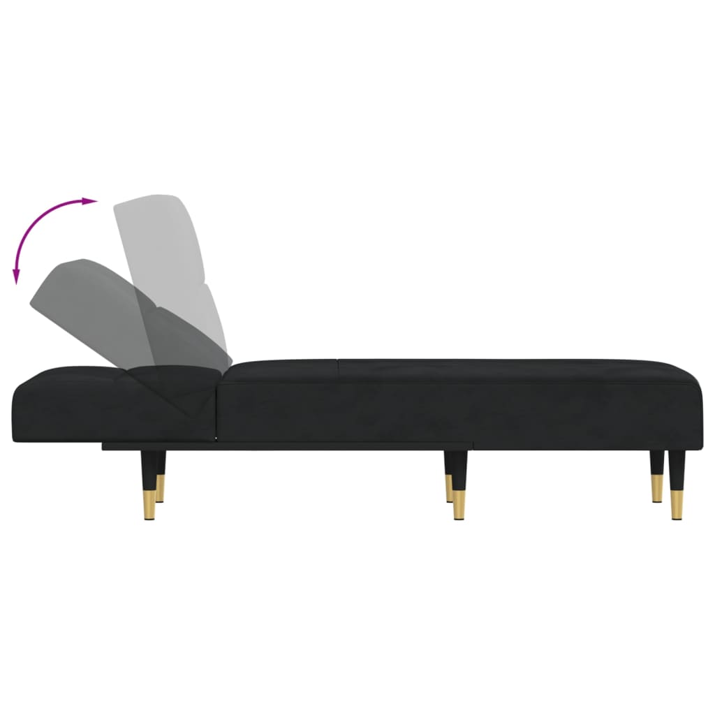 vidaXL Chaise longue fluweel blauw