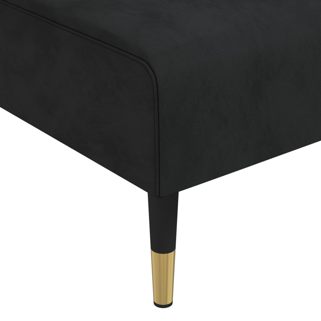 vidaXL Chaise longue fluweel blauw