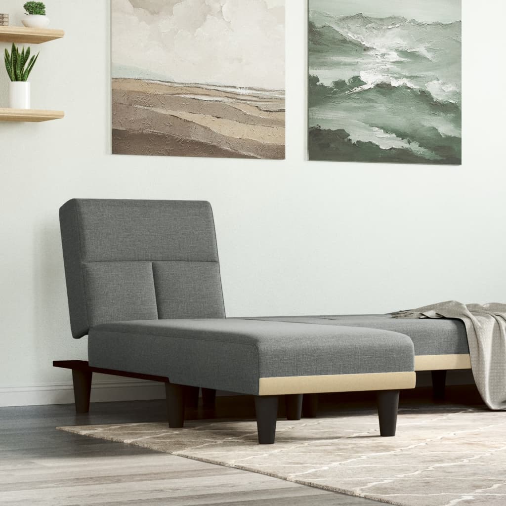 vidaXL Chaise longue stof lichtgrijs