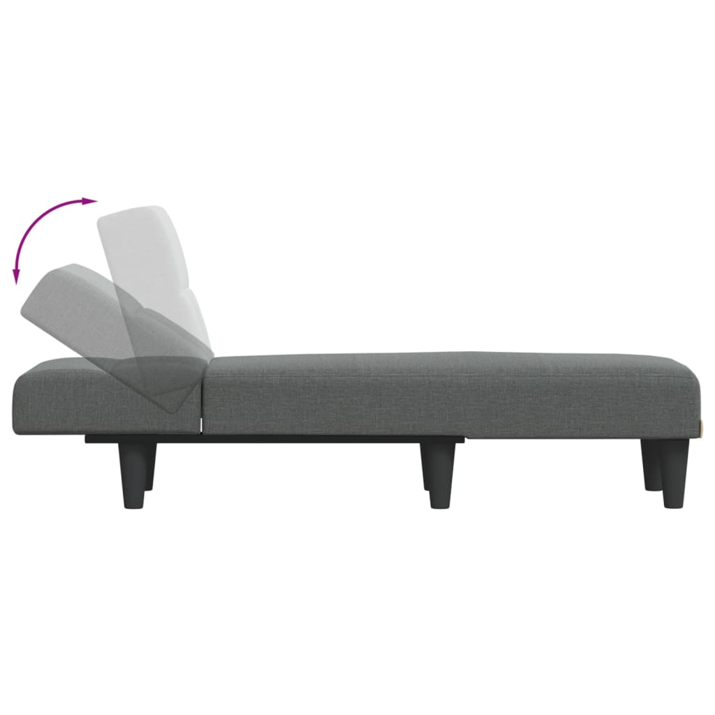 vidaXL Chaise longue stof lichtgrijs
