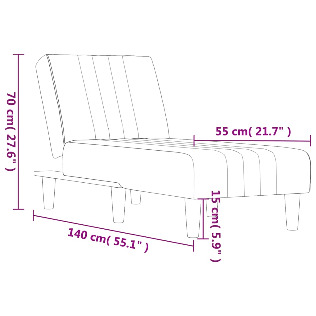 vidaXL Chaise Lounge Velvet Blue