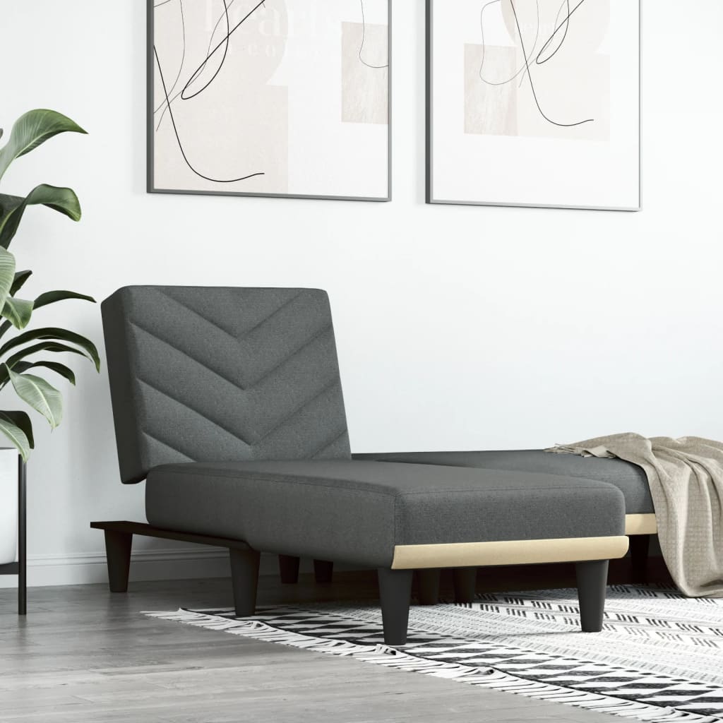 vidaXL Chaise longue stof lichtgrijs